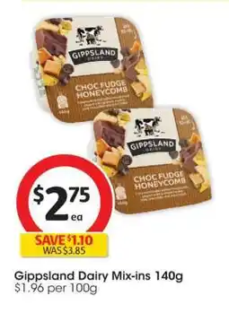 Coles Gippsland Dairy Mix-ins 140g offer