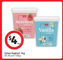 Coles Coles Yoghurt 1kg offer