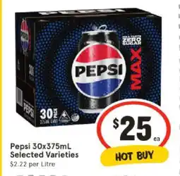 IGA Pepsi 30x375mL Selected Varieties offer