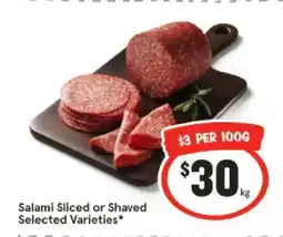 IGA Salami Sliced or Shaved Selected Varieties offer