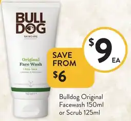 Foodworks Bulldog Original Facewash or Scrub offer