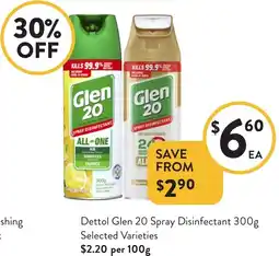 Foodworks Dettol Glen 20 Spray Disinfectant offer