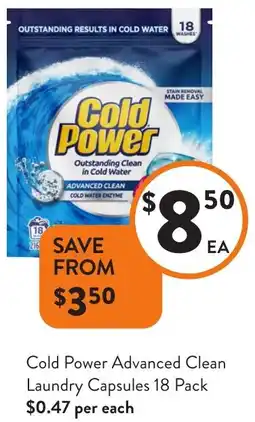 Foodworks Cold Power Advanced Clean Laundry Capsules offer
