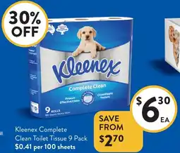 Foodworks Kleenex Complete Clean Toilet Tissue offer