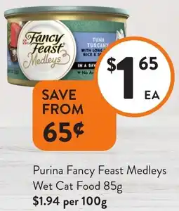 Foodworks Purina Fancy Feast Medleys Wet Cat Food offer
