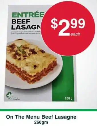 Australian Butchers Store On The Menu Beef Lasagne offer