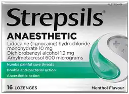 Discount Drug Stores Strepsils Anaesthetic Menthol Flavour 16 Lozenges offer