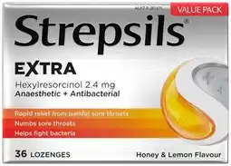 Discount Drug Stores Strepsils Extra Honey & Lemon Flavour 36 Lozenges offer