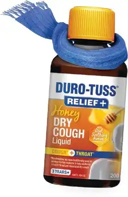 Discount Drug Stores Duro-Tuss Relief+ Honey Dry Cough Liquid 200mL offer