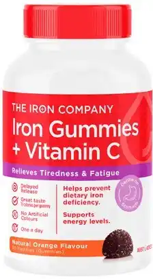 Discount Drug Stores The Iron Company Iron + Vitamin C Orange Flavour 30 Gummies offer