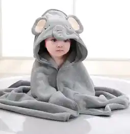 Toymate Twinkle Tots Grey Elephant Towel offer