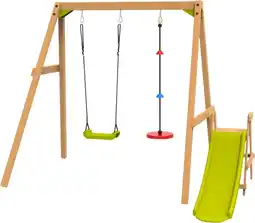 Toymate Backyard Blitz Wooden Swing Set with Slide offer