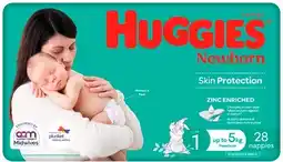 Discount Drug Stores Huggies Newborn Nappies Size 1 28 Pack offer