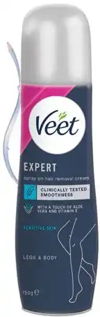 Discount Drug Stores Veet Expert Spray On Hair Removal Cream Sensitive 150g offer