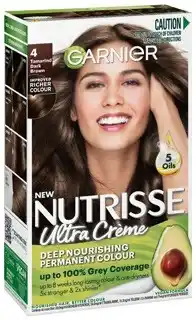 Discount Drug Stores Garnier Nutrisse Ultra Crème Hair Colour 4.0 Tamarind Dark Brown offer