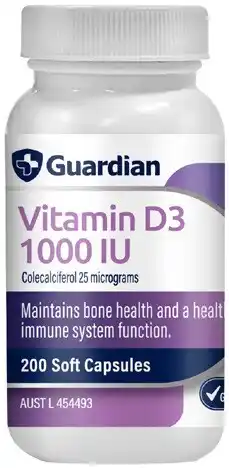 Discount Drug Stores Guardian Vitamin D3 1000IU 200 Capsules offer