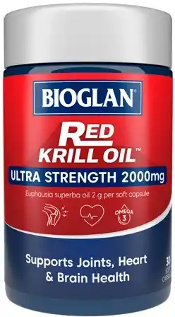 Discount Drug Stores Bioglan Red Krill Oil Ultra Strength 2000mg 30 Capsules offer