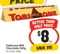 IGA Toblerone Milk Chocolate offer
