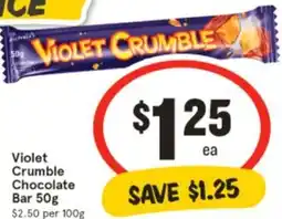 IGA Violet Crumble Chocolate Bar offer