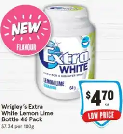 IGA Wrigley's Extra White Lemon Lime Bottle offer