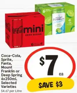 IGA Coca-Cola, 1 Sprite, Fanta, Mount Franklin or Deep Spring offer