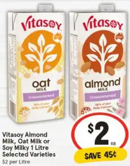 IGA Vitasoy Almond Milk, Oat Milk or Soy Milky offer