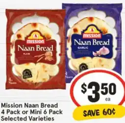 IGA Mission Naan Bread or Mini offer