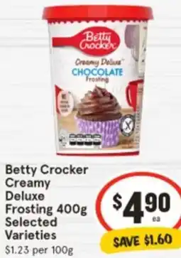 IGA Betty Crocker Creamy Deluxe Frosting offer