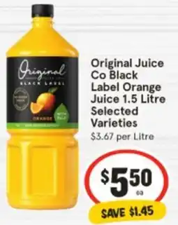IGA Original Juice Co Black Label Orange Juice offer