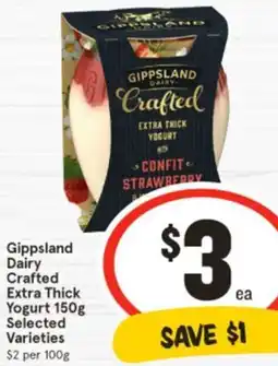 IGA Gippsland Dairy Crafted Extra Thick Yogurt offer