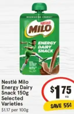 IGA Nestlé Milo Energy Dairy Snack offer