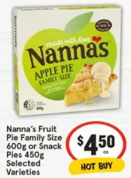 IGA Nanna's Fruit Pie Family Size or Snack offer