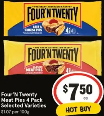 IGA Four 'N Twenty Meat Pies offer