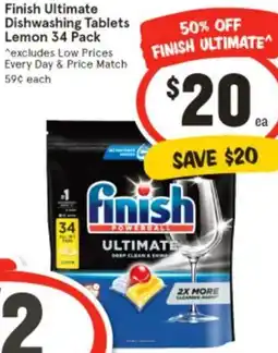IGA Finish Ultimate Dishwashing Tablets Lemon offer
