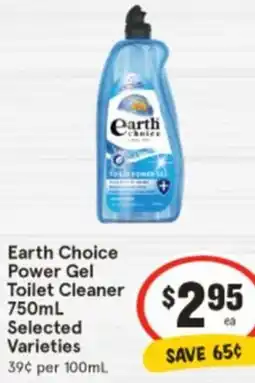 IGA Earth Choice Power Gel Toilet Cleaner offer