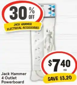 IGA Jack Hammer 4 Outlet Powerboard offer