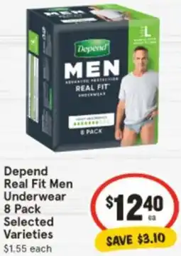 IGA Depend Real Fit Men Underwear offer