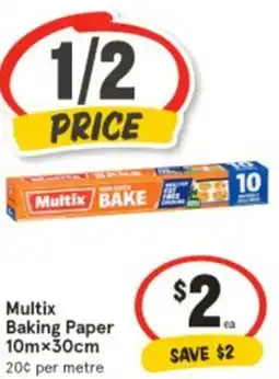 IGA Multix Baking Paper offer