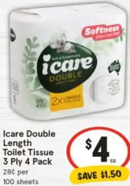 IGA Icare Double Length Toilet Tissue offer