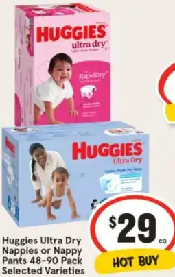 IGA Huggies Ultra Dry Nappies or Nappy Pants offer