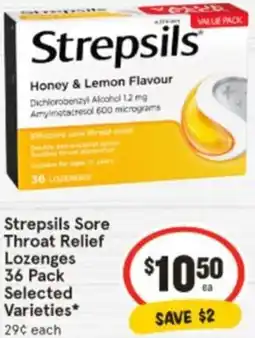 IGA Strepsils Sore Throat Relief Lozenges offer