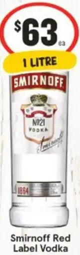 IGA Smirnoff Red Label Vodka offer