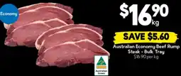 Drakes Australian Economy Beef Rump Steak-Bulk Tray offer
