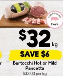 Drakes Bertocchi Hot or Mild Pancetta offer
