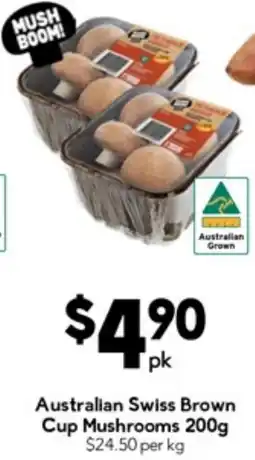 Drakes Australian Swiss Brown Cup Mushrooms offer