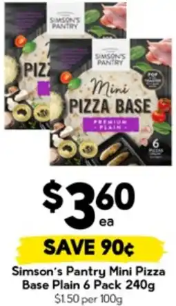 Drakes Simson's Pantry Mini Pizza Base Plain offer