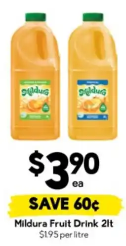 Drakes Mildura Fruit Drink offer