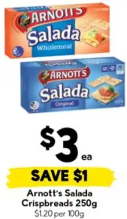 Drakes Arnott's Salada Crispbreads offer
