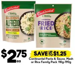 Drakes Continental Pasta & Sauce, Mash or Rice Family Pack offer