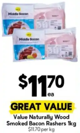 Drakes Value Naturally Wood Smoked Bacon Rashers offer